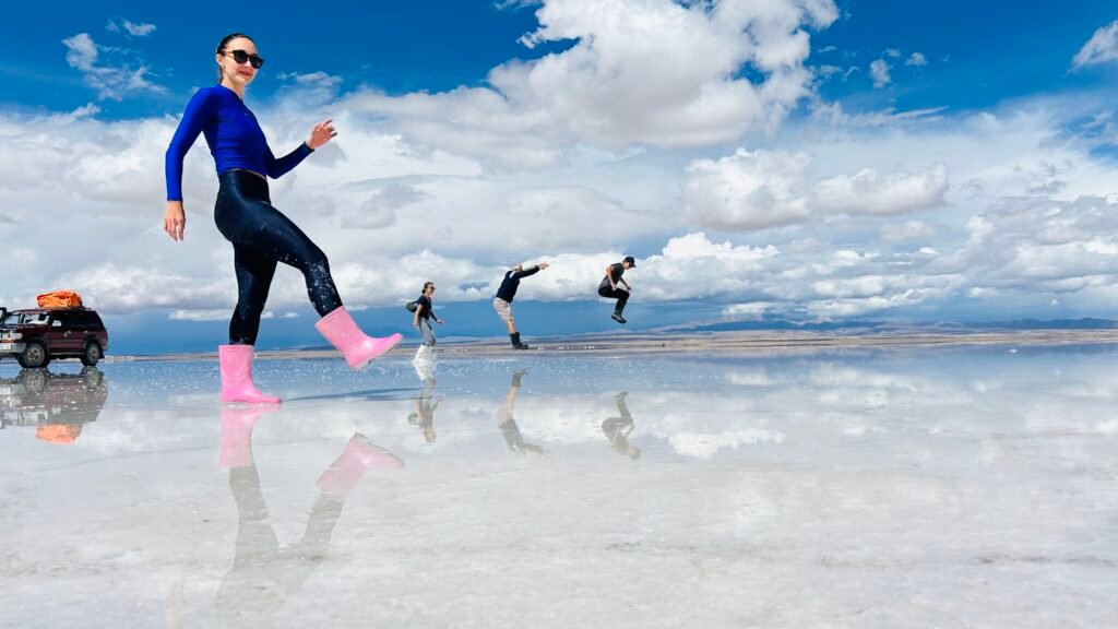 Salar de Uyuni com crianças